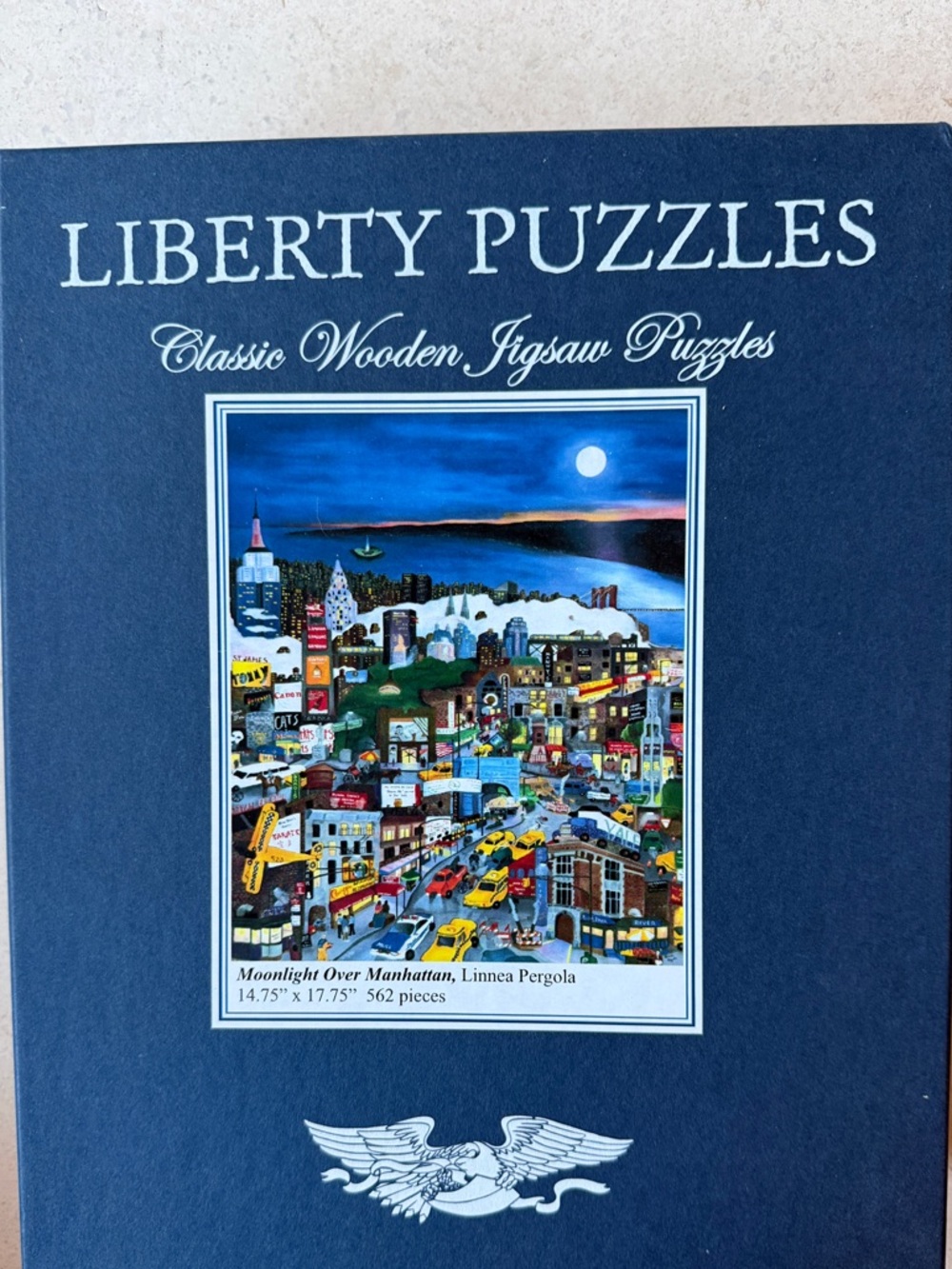 Liberty Puzzles "Moonlight Over Manhattan" Classic Wooden Jigsaw Puzzle